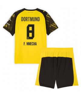 Günstige Borussia Dortmund Felix Nmecha #8 Heimtrikotsatz Kinder 2025-26 Kurzarm (+ Kurze Hosen)